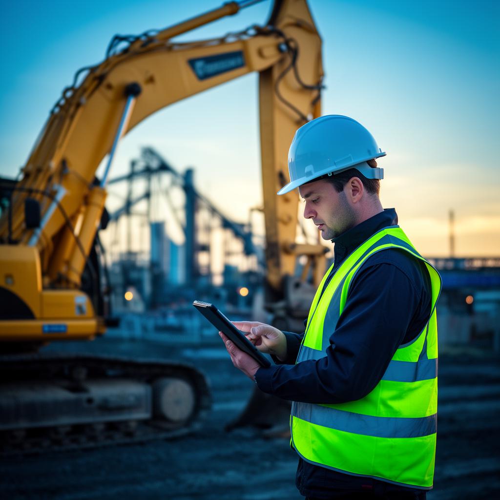 Técnico operando AssetCare 360 en terreno